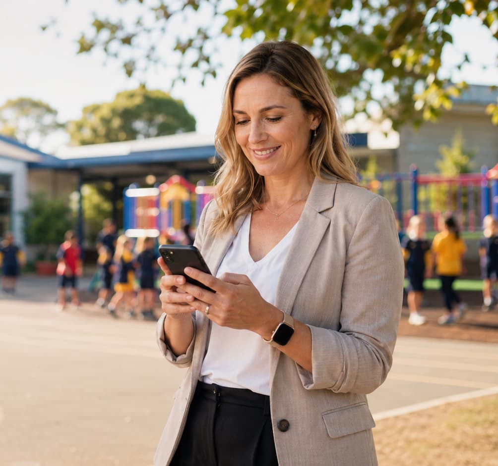School nurse with student in primary classroom